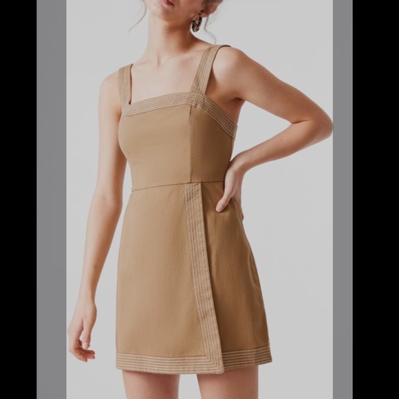 Urban Outfitters Trapunto Stitch Twill Mini Dress Sz 4 - Picture 16 of 16